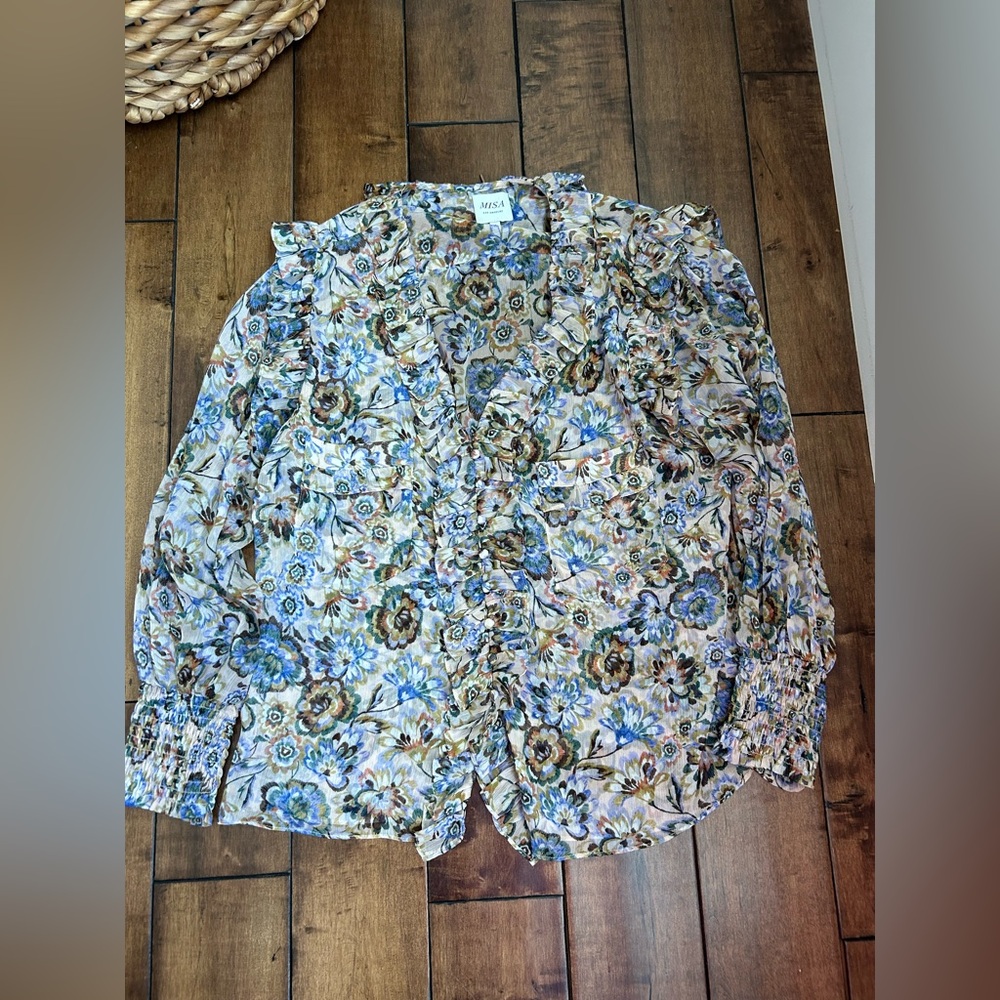 Misa Los Angeles Size Large Floral Blouse